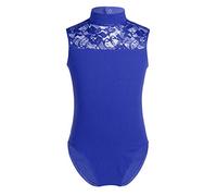 SAYTAK Ballet Dance Wrap Top Kids Teen Ballet Gymnastics Leotard for Girls Ballet Leotard Bodysuit Dancewear Lace Back Dance Costumes(Blue,2XL)