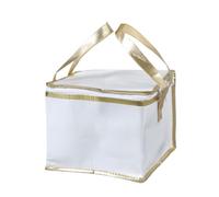 SAYTAK Food Delivery Bag Insulated Food Delivery Bag Reusable Food Pizza Cake Delivery Thermal Storage Holder(White Gold)
