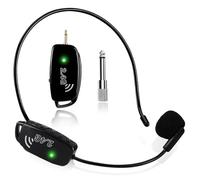 SAYTINAI Wireless Microphone Headset MIC Cordless: 2.4G Wireless Head MIC and Handheld Mic 2 in 1-160 FT Range with 1/8''&1/4'' Plug for PA System,Voice Amplifier, Fitness Trainer, Teacher, Singing