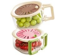 Sayudar Berries Washing Bowl Set of 2 Fruit Washbasin with Lid