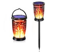 Sayudar Solor Lights for Garden - 1 Pack IP65 Waterproof Outdoor Solar Torch Light, Realistic Fire Flicking Lamp Pathway Lights for Patio, Lawn, Yard, Driveway, Halloween Decor [Energy Class A]