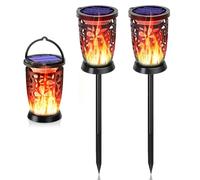 Sayudar Solor Lights for Garden - 2 Pack IP65 Waterproof Outdoor Solar Torch Light, Realistic Fire Flicking Lamp Pathway Lights for Patio, Lawn, Yard, Driveway, Halloween Decor [Energy Class A]