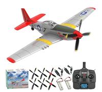 SAYZON 5CH RC Plane 3D/6G P51D Mustang RC Airplane for Adults Beginners Removable 2.4GHz Brushless Fixed Wing Stunt RC Planes with Spare Propellers and Battery