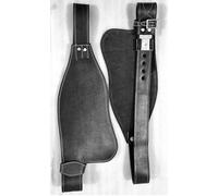 Sazaar Tack Horse Western Adult Tooled Leather Replacement Saddle Fender Pair Set for Roping Trail Barrel Pleasure with Belvin Buckles Black Brown (Black)