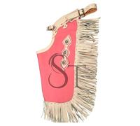 Sazaar Tack Pink Small Size Western Leather Chinks Solid Plain White Yoke for Men Women Kids Custom ST-CHI-087