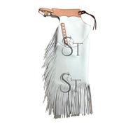 Sazaar Tack Small Size Western Leather Chinks Solid Plain Yoke for Men Women Kids Custom White ST-CHI-080
