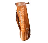Sazaar Tack Western Leather Chinks Chaps Basket Weave Hand Tooled for Men Women Kids Custom Made Small Medium Large ST-CHI-061 (Custom)
