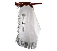 Sazaar Tack White Small Size Western Leather Chinks Solid Plain Yoke for Men Women Kids Custom ST-CHI-005