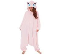 SAZAC Jigglypuff Pokemon Kigurumi - Onesie Jumpsuit Halloween Costume, Pink, Adult One Size Fits All
