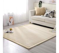 SAZDFY Thicken Memory Foam Baby Play Mat,large Velvet Area Rug Non-slip Carpet Crawling Rugs For Nursery Bedroom Living Room Yoga Mat Tatami Mat-beige 130x190cm(51x75inch)