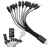 Sazoqunon 10-in-1 Universal Charging Cable, Multi Charging Cord with USB & Type-C Inputs, All-in-One Charger for iPhone, Android, Micro USB, and More, Travel Cable Hub for Multiple Devices