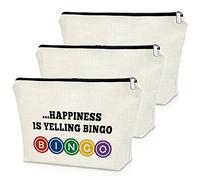 Sazuwu Bingo Lover Gift 3pc Travel Makeup Bags Cosmetic Organizer Bingo Game Gifts for Player Novelty Casino Lovers Gambling Themed Accessories