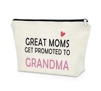 Sazuwu Promoted to Grandma Gifts Travel Makeup Bags Cosmetic Organizer Bag New Grandma Gifts First Time Funny Pregnancy Announcement Gifts for Grandma Grandmother to Be Mothers Day Gift, GREAT MOMS