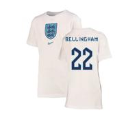 (SB) 2022-2023 England Crest Tee (White) - Kids (Bellingham 22)