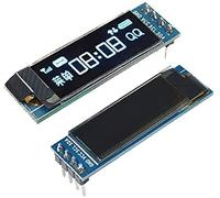 sb components 0.91" OLED Display 128x32 IIC I2C Blue OLED LCD Display SSD1306 Driver DC 3.3V 5V DIY 0.91inch Blue Screen Module(2 pack)