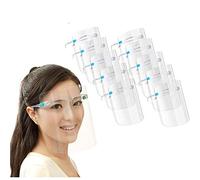 SB Components (10 Pack) Full Face Protective Shield Visor, Transparent Face Visor Resistant to Prevent Saliva, Oil Fume, Spitting Anti-Fog Lens for Daily activities and Working