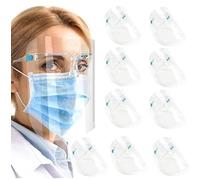 sb components Full Face Protective Face Shield Visor, Plastic Adjustable Transparent Face Visor Resistant to Prevent Saliva, Oil Fume, Spitting Anti-Fog Lens for Daily activities and Working (10 pcs)