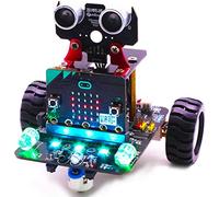 sb components Micro:bit Smart Robot Car with IR and APP, DIY BBC microbit Robotic Car Kit Educational Smart Robot Car Kit for STEM Learning and Programming(Micro Bit bord not included)