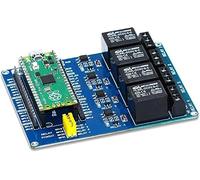 sb components Pi Pico Relay Board, Multi-purpose Optocoupler Relay Board for Raspberry Pi Pico, Control up to 4 Appliances