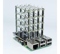 SB Components PiCube 4x4x4 LED CUBE for Raspberry Pi 4, 3, 2, Zero and A+ Assembled (Red)