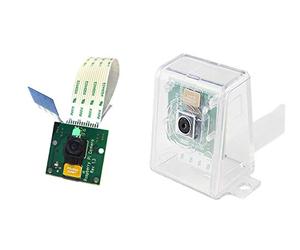 sb components Raspberry Pi Camera with Case, Raspberry Pi Camera Kit with Raspberry Pi Rev 1.3 Camera Module and Protective Raspberry Pi Camera Case (Clear Case)