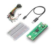 SB Components Raspberry Pi Pico H Starter Kit - RP2040 Dual-Core Cortex-M0+ | 400-Point Breadboard, Micro USB Cable and Jumper Wires Included | Supports MicroPython, C and C++