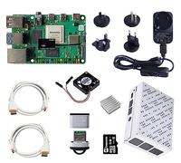 sb components ROCK 4 Model C+ 4GB Starter Kit with Power Supply, Case, Preloaded MicroSD Card, Heat Sink & Fan, Rock 4C+ Single Board Computer Kit (Debian Linux OS)