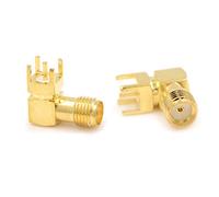 sb components SMA Connector Female Right Angle L shape Antenna RM Coaxial Adapter Connector Female SMA Connector (Pack of 2)