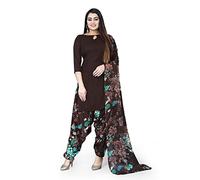 SB Traders Indian Dresses For Women Crepe Patiala Salwar Suit With Dupatta For Women Readymade, Brown-x4, X-Small