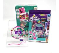 #sbabam Stick 'N Go, Pack of 3 Children's Bracelets with Charms and 210 Holographic Stickers to Collect - Girl and Child Bracelet to Personalise with Beads for Bracelets, Elastic Thread, Age 6+