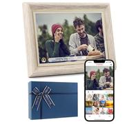 sbaceflay 10.1 Inch Frameo Digital Frame with WiFi and 32GB Storage, 1280x800 IPS HD Touch Screen with Frameo App, for Photo and Video Sharing with Mom - Nordic White