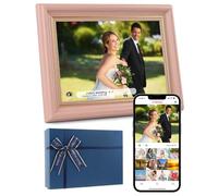 sbaceflay 10.1 Inch Frameo Digital Frame with WiFi and 32GB Storage, 1280x800 IPS HD Touch Screen with Frameo App, for Photo and Video Sharing with Mom - Coral Pink