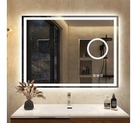 S'bagno 600x800mm Frameless Bluetooth led bathroom mirror with 5x Magnifier