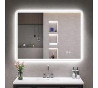 S'bagno Bathroom-Mirror-with-Lights 800x600 mm, LED-Bathroom-Mirror, Anti-Fog, 3 Colors, Dimmable, Memory, Tempered Glass, IP44 Waterproof, Horizontal/Vertical