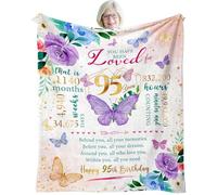 Sbangtu Birthday Gifts for 95 Year Old Woman, Best Birthday Gifts for 95 Year Old Woman, 95th Birthday Gifts for Women, Happy 95th Birthday Decorations for Women Throw Blanket 50"X60"