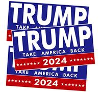 SBB 3 Pack 8inchx4inch Trump 2024 Sticker, Big Letters Car Decal, President Donald Trump Take America Back Bumper Sticker Fadeproof Vinyl for Car, Truck, Window, Laptop (Blue&Red)