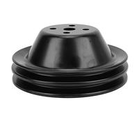 SBC 262 327 400 Short Water Pump Pulley Double Groove Replacement V Belt Pulley Black Metal for Engines with Short Water Pump