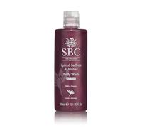 SBC Spiced Saffron & Amber Body Wash - Warming, Muscle-Soothing Shower Gel & Bubble Bath with Arnica, Saffron & Amber Extracts to Comfort Tired Muscles, Brighten Skin & Hydrate, SLS-Free, 300 mL