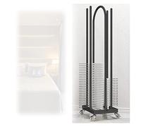 SBCGFY 2 Side Hanger Stacker Cart, Coat Clothes Hanger Organizing System For Store Closets Laundry Room Utility Room Stack Arrange, Space Saver Holder Fits 100-130 Hangers,Black-30X35X100Cm