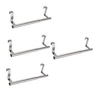 SBCGFY 3pcs Telescopic Towel Rack Stainless Steel Nail Free Silver Towel Rack(S 40.4X8X7CMx4pcs)