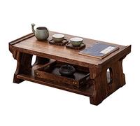 SBCGFY Antique Table with Folding Legs Japanese Floor Tea Table Portable Mini Picnic Furniture Multifunctional Low Table for Breakfast Serving Tray Writing Working Studying,Brown-50x30x20cm