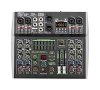 SBCGFY Audio Mixer, DJ Controller Sound Mixer, Mini Channels Individual 48V Phantom Power Mobile 99 DSP Effects USB Computer Play Record Podcast Mixer, Ideal for Home Party and Karaoke