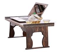 SBCGFY Bed Laptop Desk with Foldable Legs Japanese Style Floor Table for Tea & Coffee Breakfast in Bed Serving Tray Table Sitting On The Floor Furniture,Brown-60x34x27cm