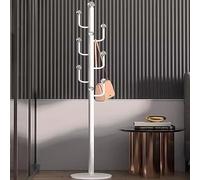 SBCGFY Coat Rack Freestanding, Vintage Coat Rack Coat Rack for Hanging Meet Multi-Hook Design Large Hanging Space is Not Only Beautiful But More Practical,Bianco