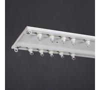 SBCGFY Double Rail Ceiling Curtain Track, Conjoined Drapery Rod Brackets For Noise Reduction, Straight Design For Windows And Bedrooms,White-71In/1.8M/6Ft