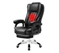 SBCGFY Ergonomic Office Chair Executive Chair 150Kg Capacity Extra Padded Ergonomic Office Chair With Massage Pu Recliner Chair With Footstool Swivel Computer Desk Chair For Home Office Blac,Black