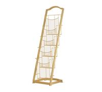 SBCGFY Floor Newspaper Rack Iron Floor Newspaper Rack Magazine Rack Information Rack Brochure Single Rack Display Rack Book and Magazine Storage Rack Floor-Standing Ma(Gold Large)