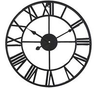 SBCGFY Large wall clock,retro iron art Roman numeral wall clock,silent wall clock,suitable for kitchen,bedroom,garden,living room-Gouden-40cm,Black-40cm