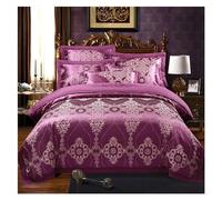 SBCGFY Luxury Bedding Sets Silk Cotton Jacquard Queen/King Size Duvet Cover Set Wedding Bedclothes Bed Linen Quilt Cover,Cotton Duvet,D-King