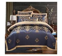 SBCGFY Luxury Black Bedding Sets Silk Cotton Jacquard Queen/King Size Duvet Cover Set Wedding Bedclothes Bed Linen Quilt Cover,Cotton Duvet, Zq-11042,A-Queen Size 4Pcs